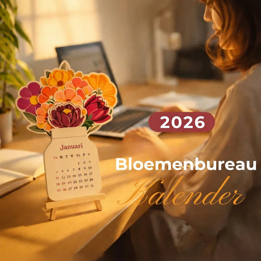 Houten Bloeiende Bloemen Jaarkalender