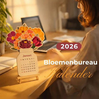 Houten Bloeiende Bloemen Jaarkalender