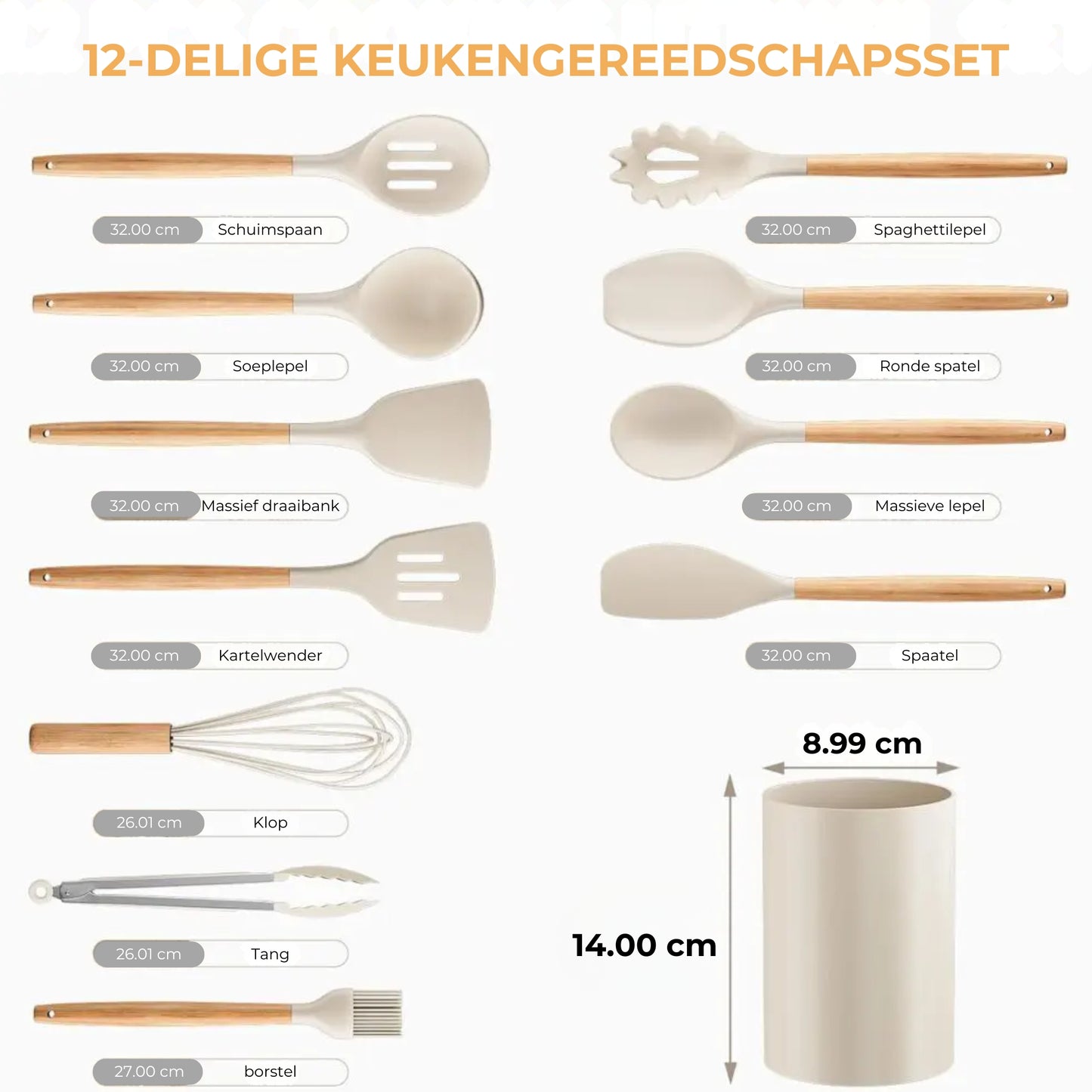 NordicKitchen – Stijlvolle siliconen set voor in de keuken (12-delig)