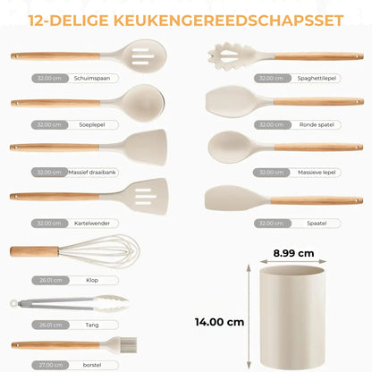 NordicKitchen – Stijlvolle siliconen set voor in de keuken (12-delig)