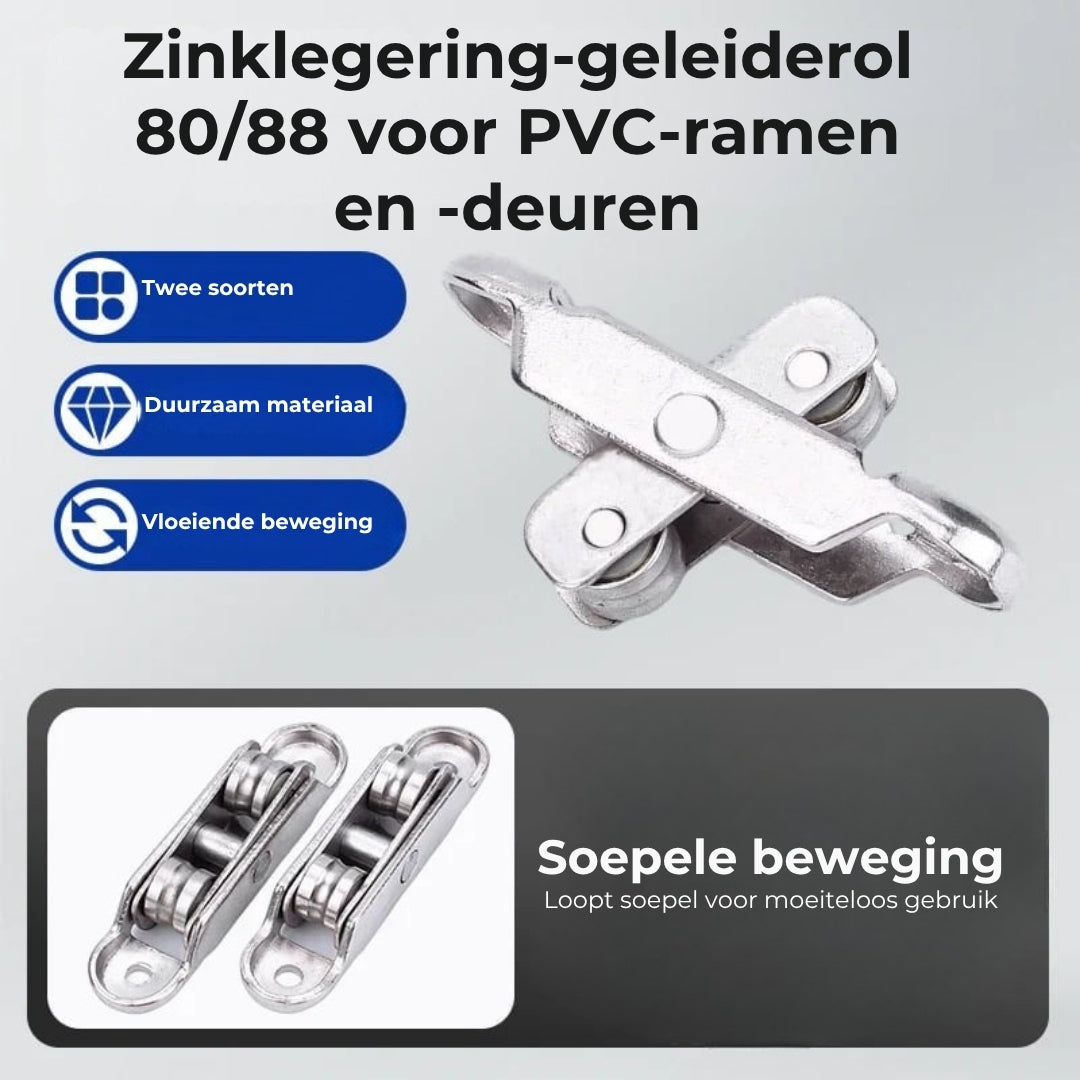 Soepele Rolwielen voor PVC Ramen en Deuren – Set van 4 Stuks