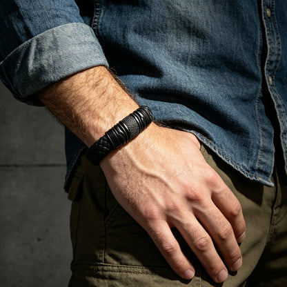 Premium Gevlochten Leren Armband voor Heren