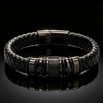 Premium Gevlochten Leren Armband voor Heren