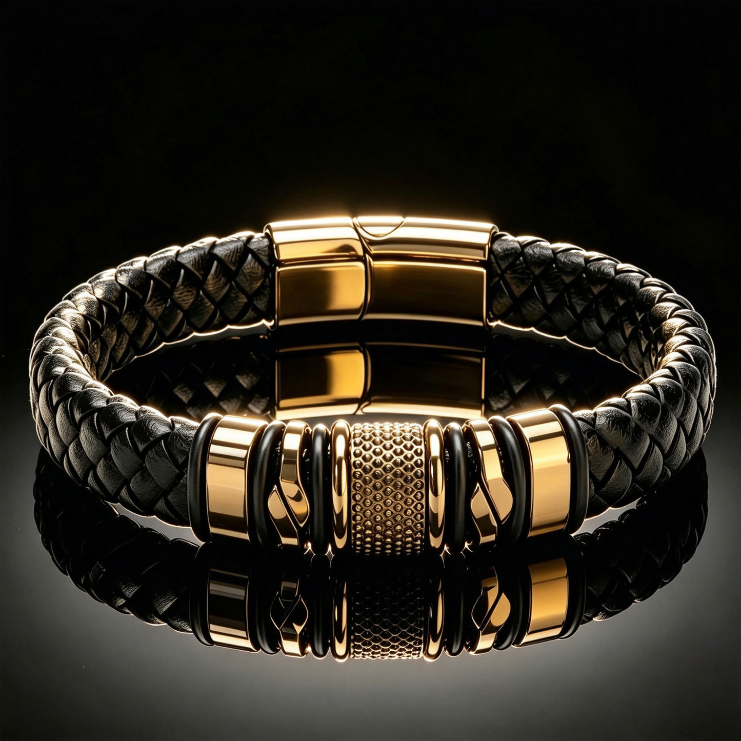 Premium Gevlochten Leren Armband voor Heren