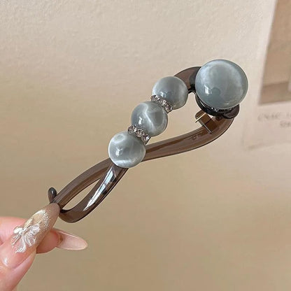 Elegante haarclip met rozen- en parelmotief