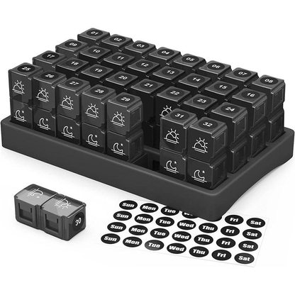 💊 Maandelijkse Pillendoos Organizer (Ochtend/Avond)