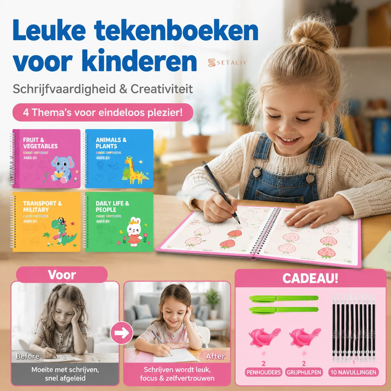 Cartoon Tekenboek met Contourlijnen voor Kinderen