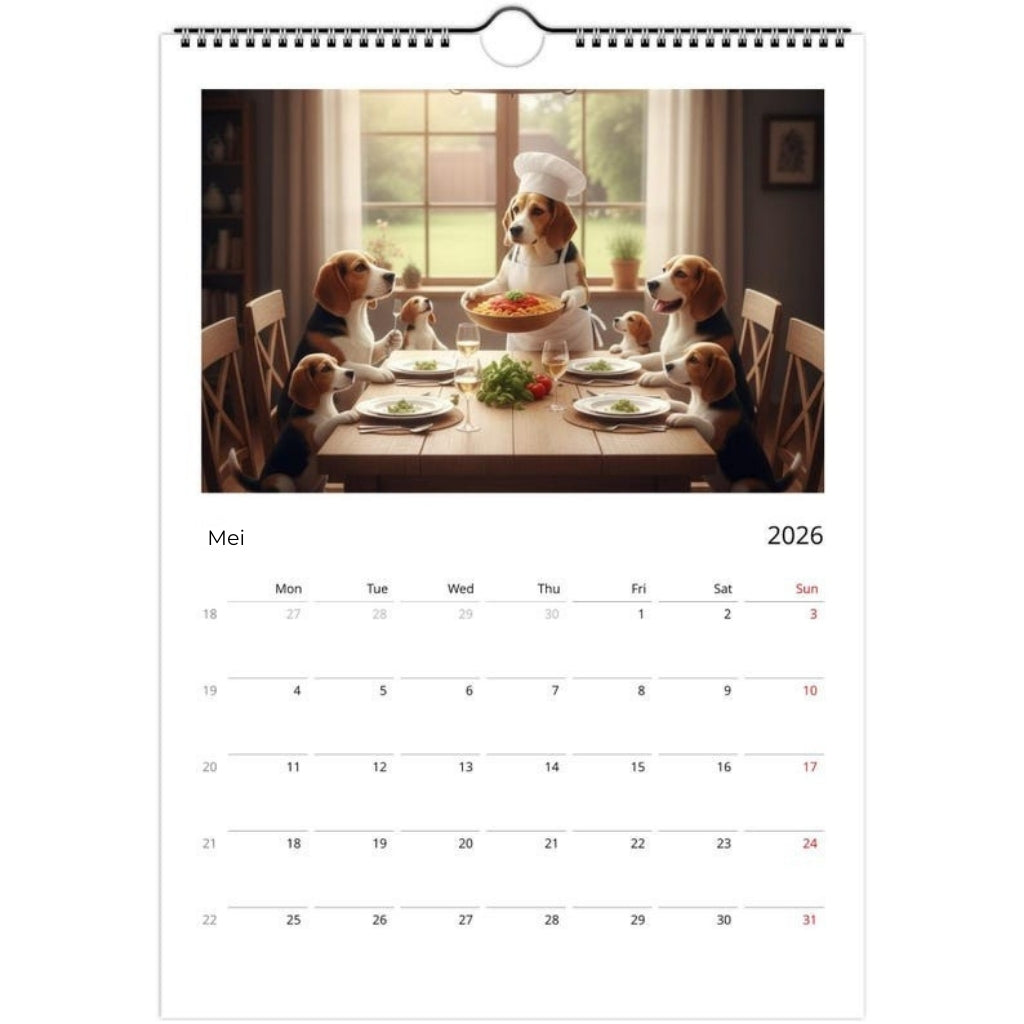 Beagle-hond Kalender 2026 - Dagelijkse activiteiten