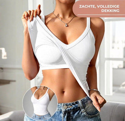 Slim-Fit Nylon Topje met Ingebouwde BH voor Dames