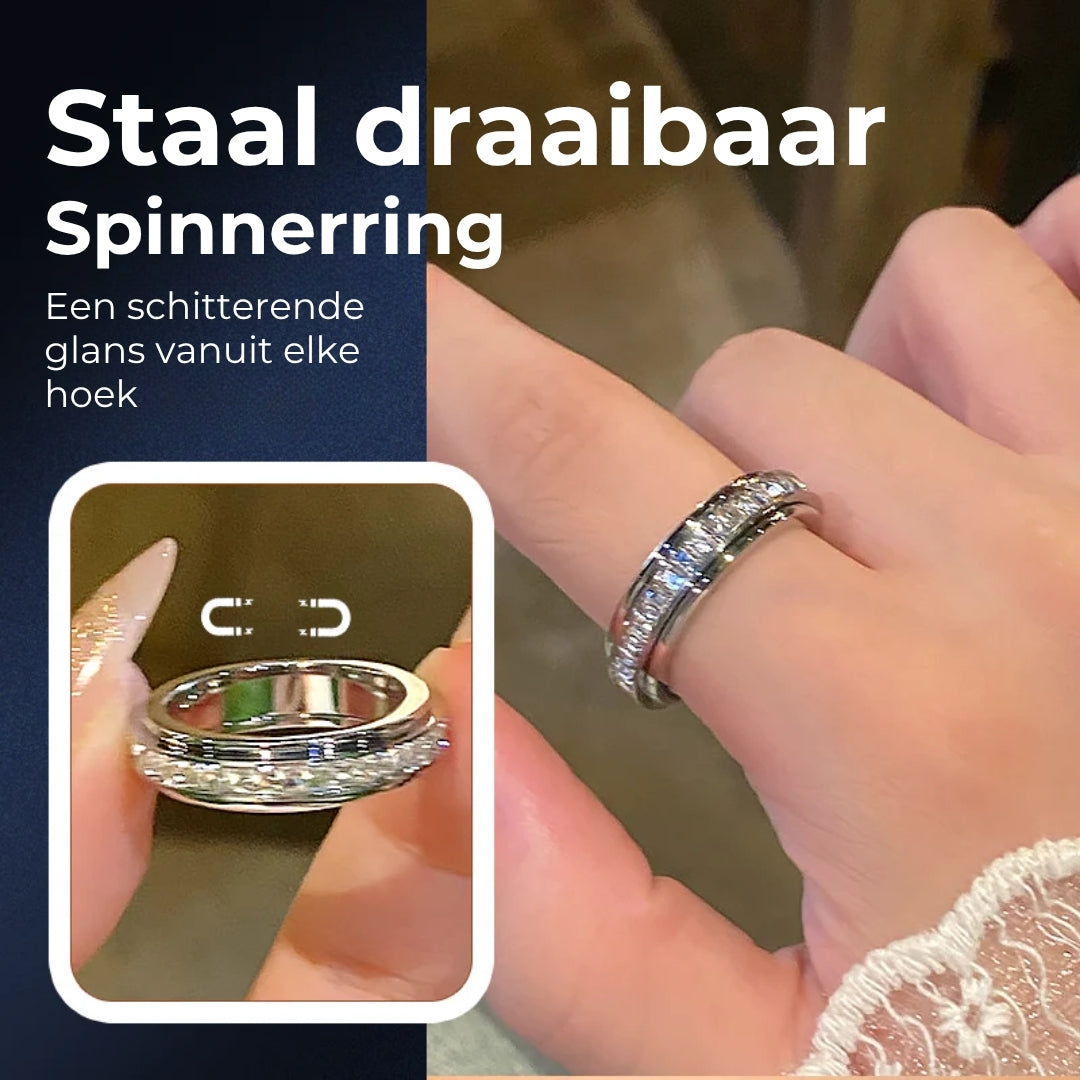 Draaibare Spinnerring van Titaniumstaal met Zirkonia