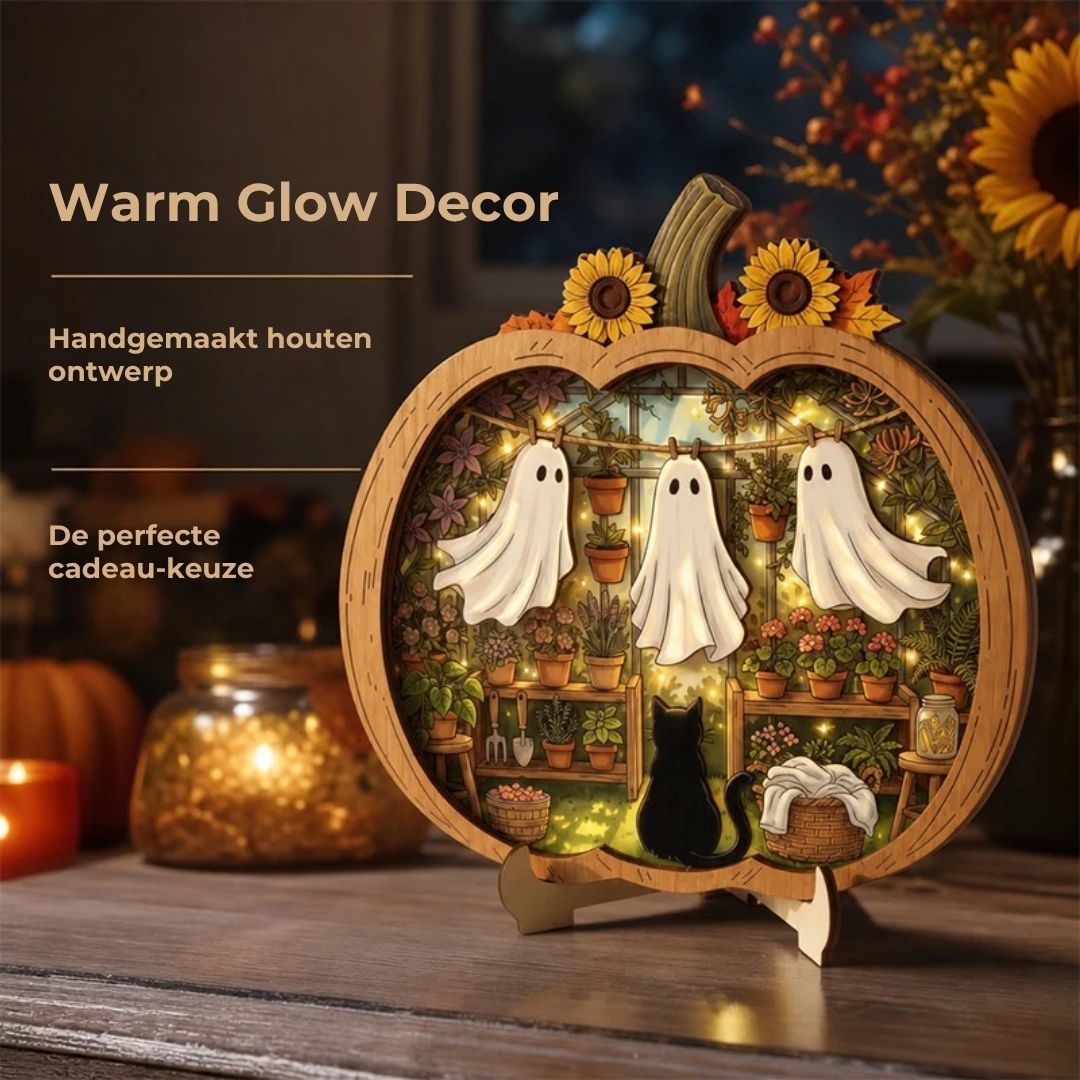 Houten Halloween Pompoenversiering