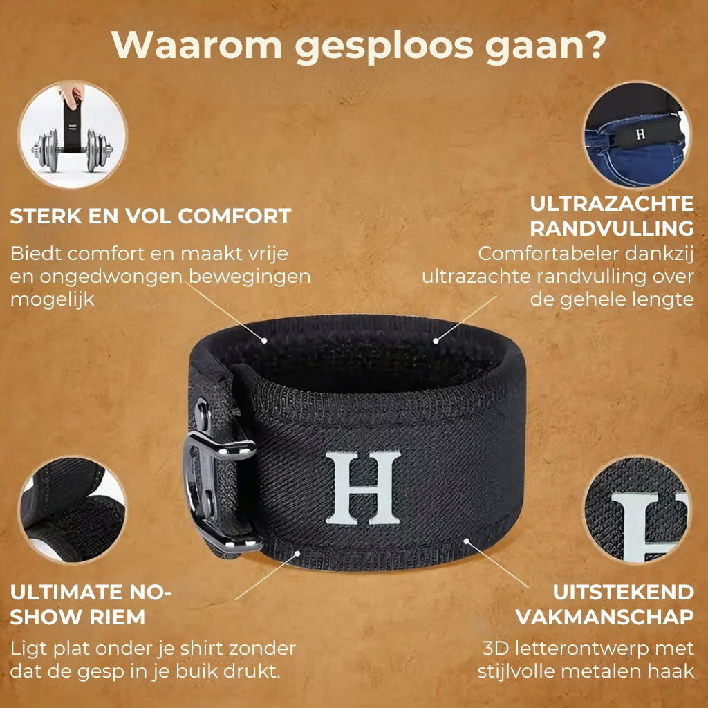 Tactische metalen haak elastische riem (unisex) Onzichtbaar ontwerp zonder gesp
