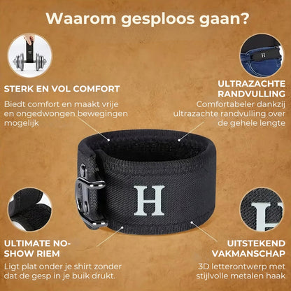 Tactische metalen haak elastische riem (unisex) Onzichtbaar ontwerp zonder gesp