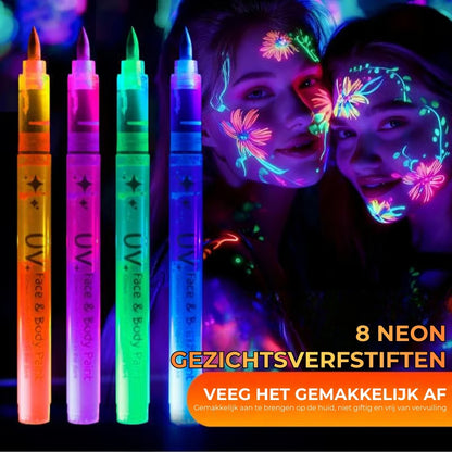 UV Glow In The Dark Markers - 8 Stuks