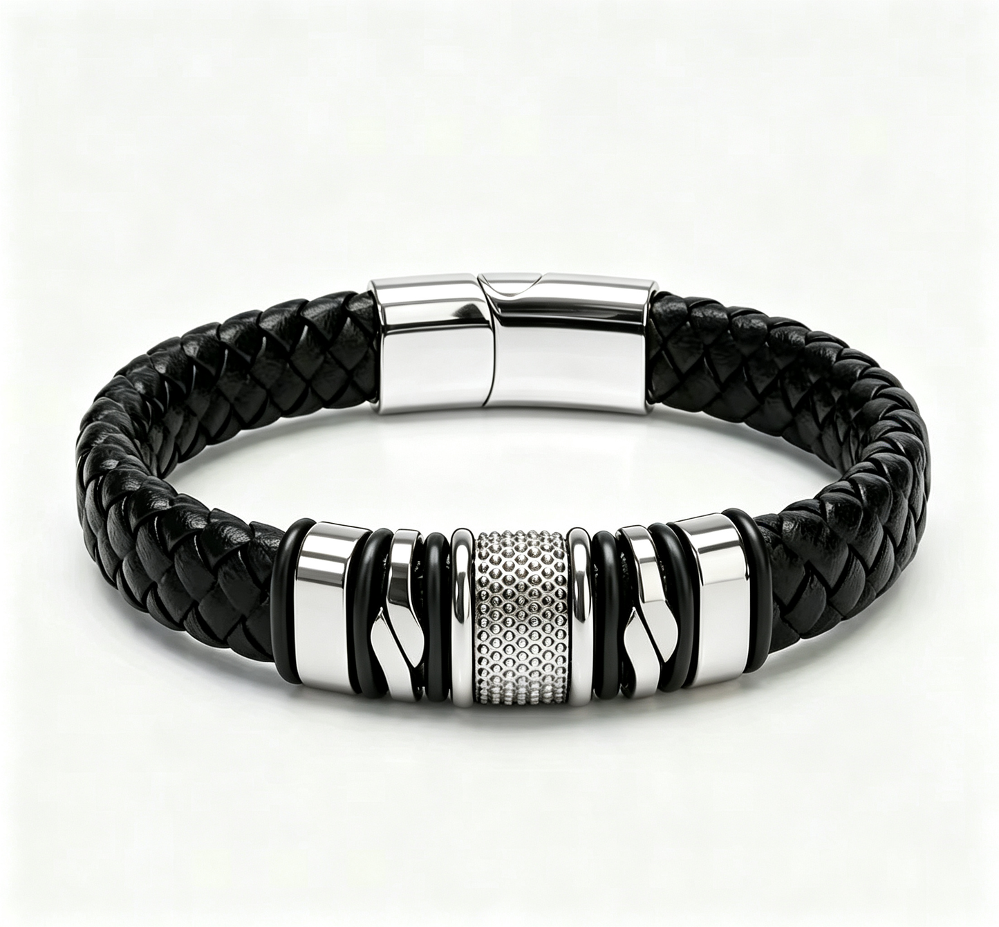 Premium Gevlochten Leren Armband voor Heren