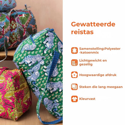Kleurrijke Gewatteerde Reistas 🌸🎒