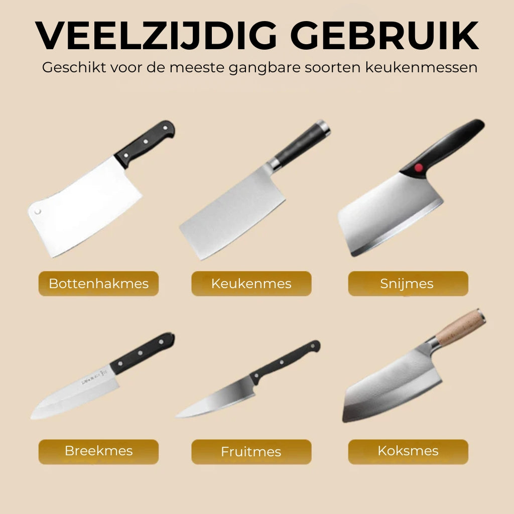 Automatische Keukenmessen Slijper – Snel slijpen, oplaadbaar en draadloos 🗡️🔋