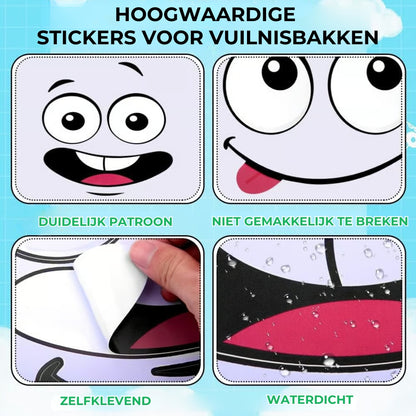 Milieuvriendelijke Vuilnisbakstickers - 4 Stuks