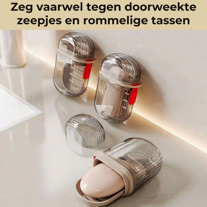 Reiszeepdoosje met afvoer