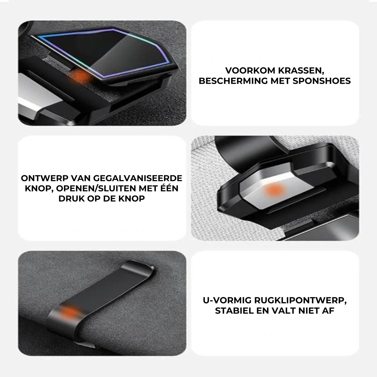 Magnetische brilhouderclip voor in de auto