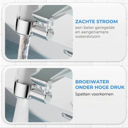 Draaibare kraanfilterkop van 720° – Schoon water, zuinig sproeien, past op elke kraan