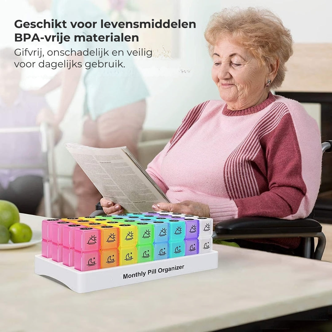 💊 Maandelijkse Pillendoos Organizer (Ochtend/Avond)