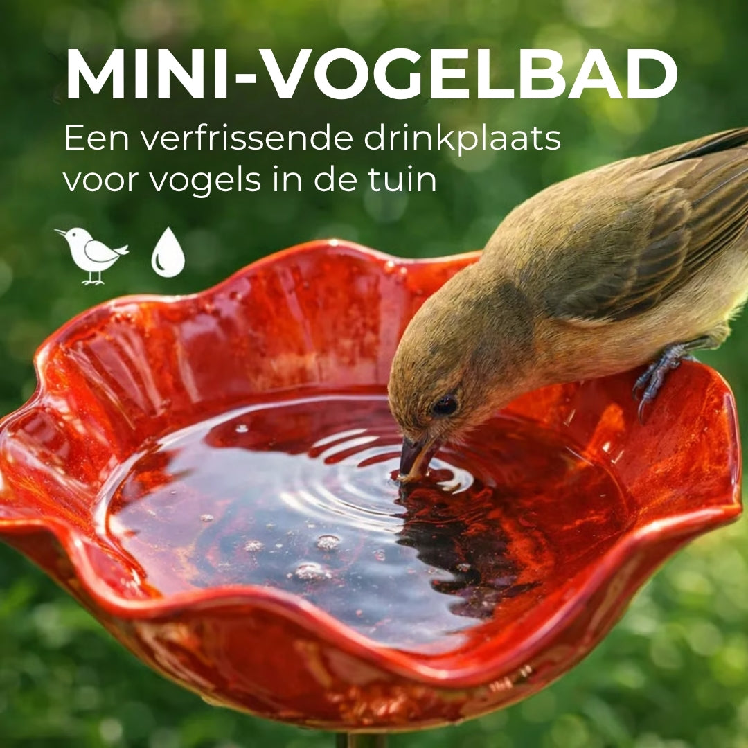 Handgemaakt Vogelbad in Bloemvorm
