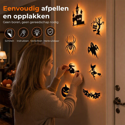 3D Halloween Glow-in-the-Dark Wandstickers - 12 Stuks