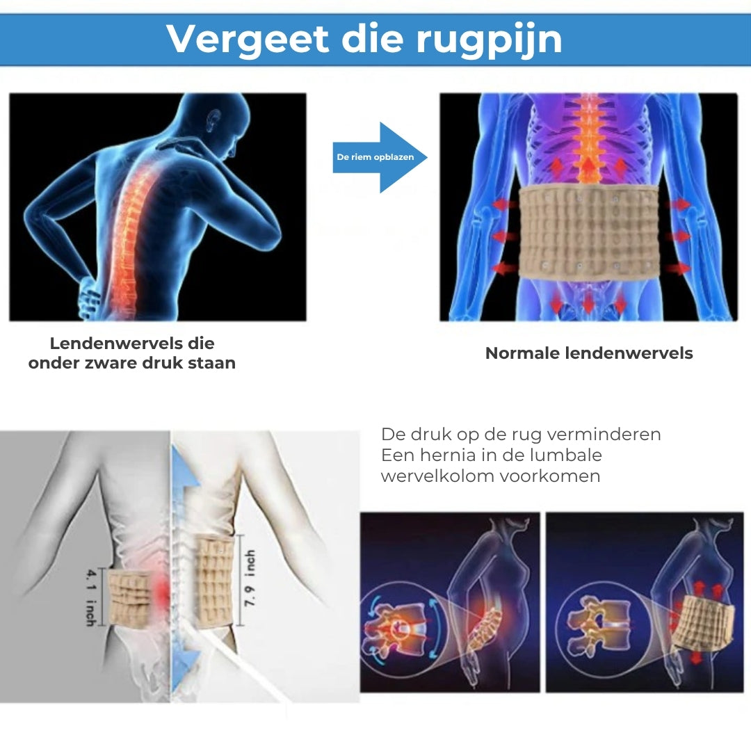 2-in-1 Lumbale gordel voor decompressie en pijnverlichting