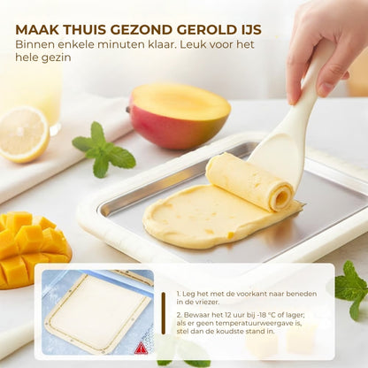 Gekoeld IJsrol Bord | Zelf Roomijs Rollen Maken met Fruit