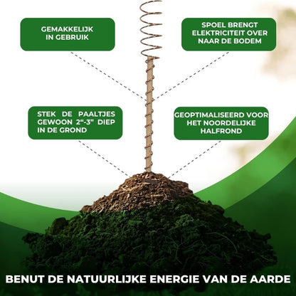 Koperen Elektrocultuurpalen - Groei Bevorderende Plantensteunen - 6 Stuks