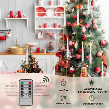 LED-Kerstboomkaarsen met Heldere Kristallen Bolhaken (6st)