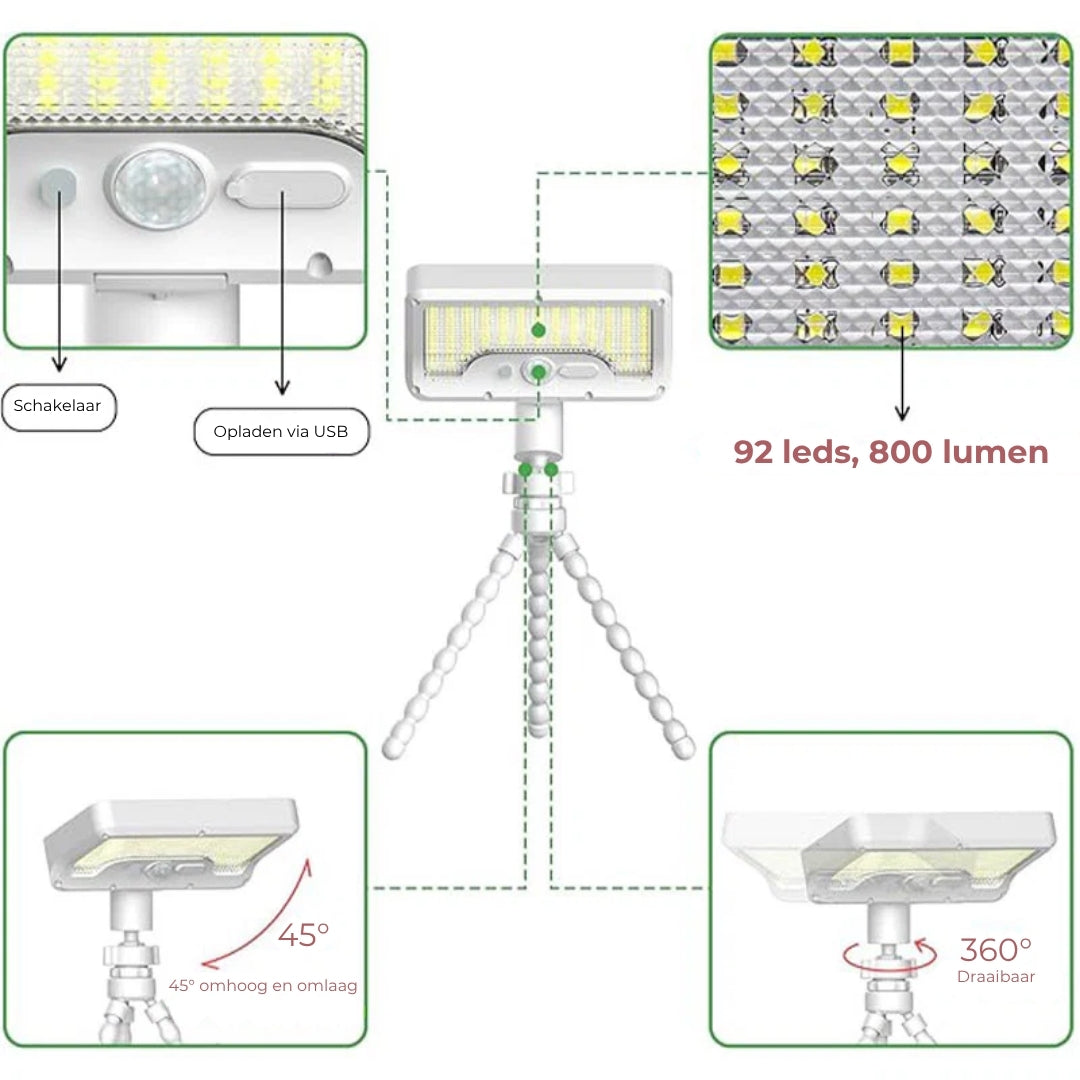 Flexibele Octopus Sensorlamp op Zonne-Energie
