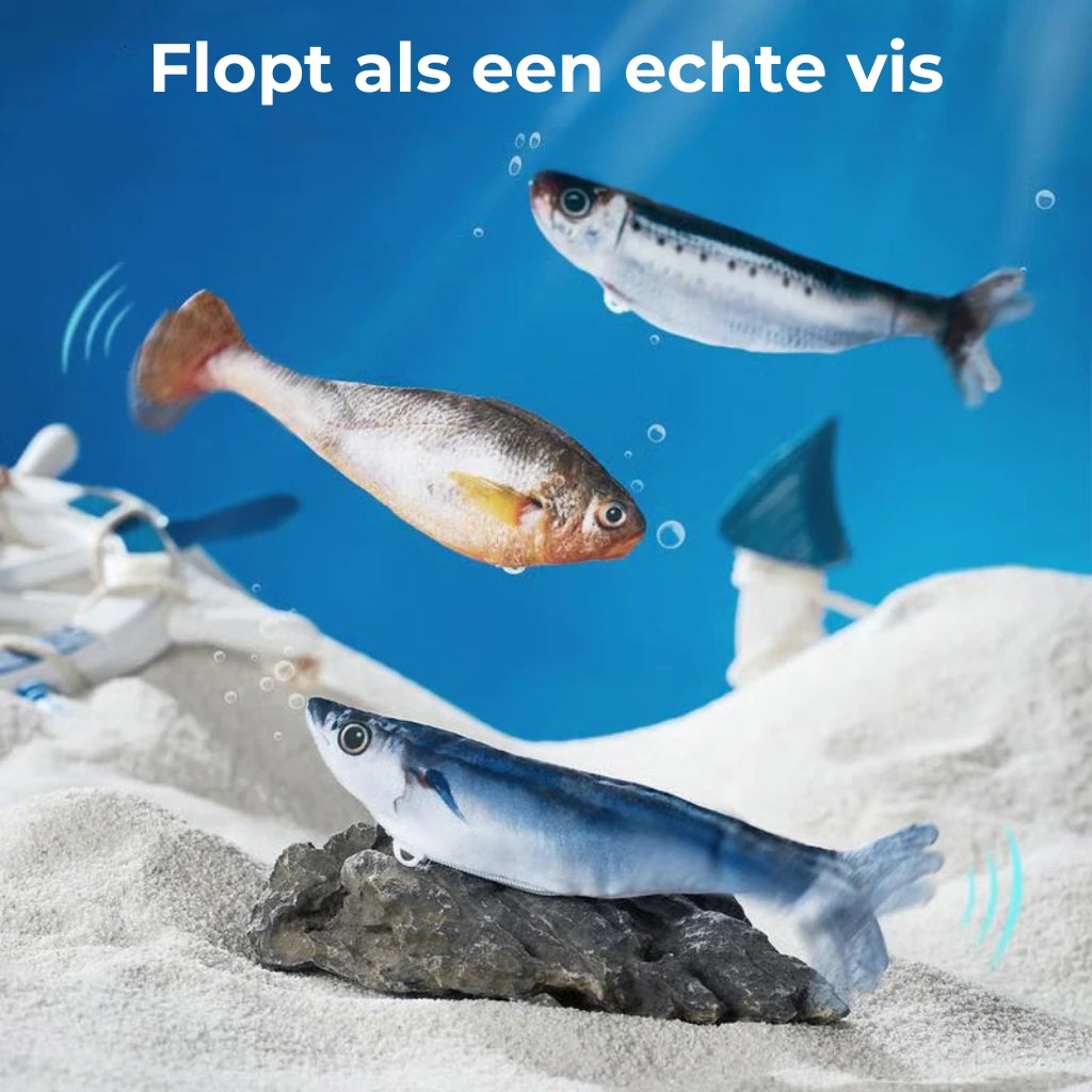 Realistisch springend visspeeltje voor katten