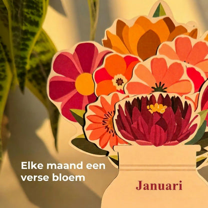 Houten Bloeiende Bloemen Jaarkalender