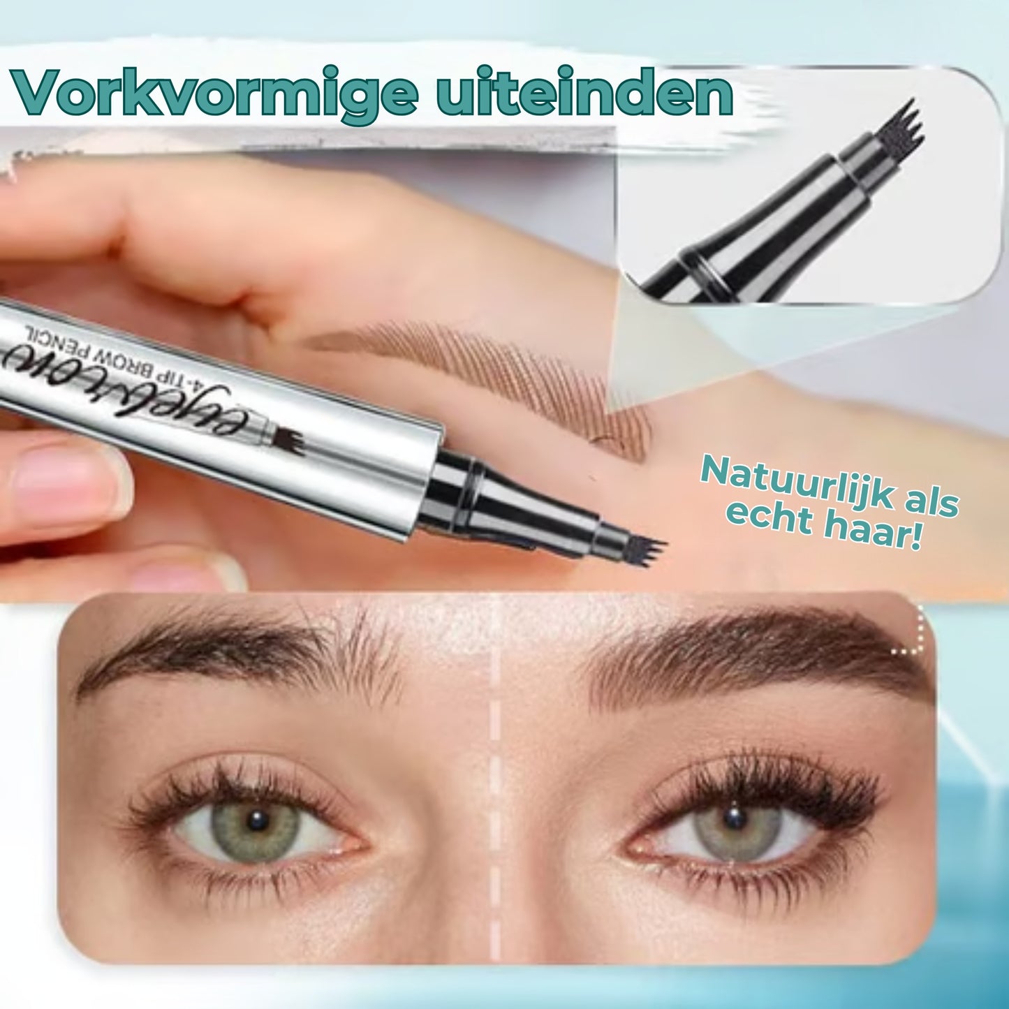 Waterdichte 3D-wenkbrauwpen met 4 vorkpunten voor microblading