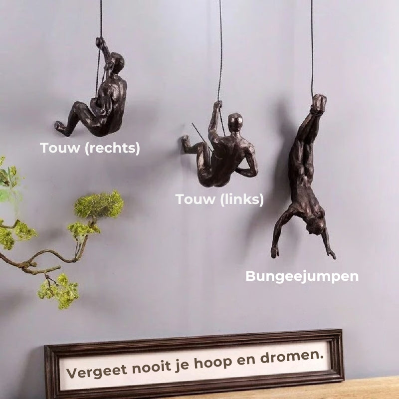 Klimmer sculptuur wanddecoratie