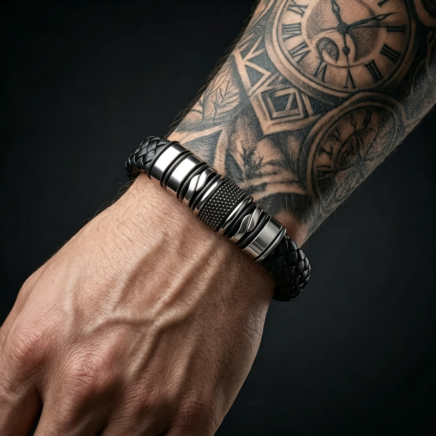 Premium Gevlochten Leren Armband voor Heren