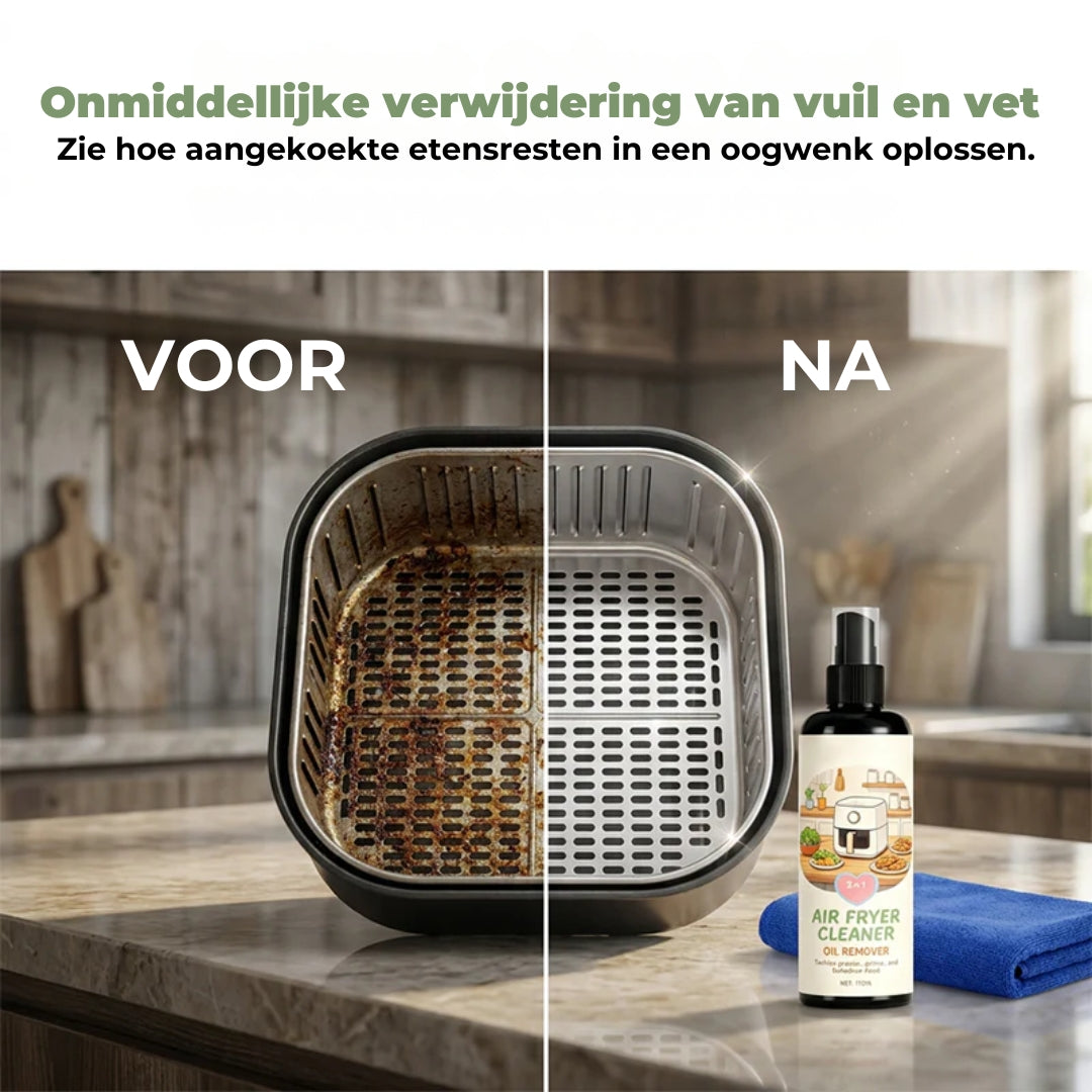2-in-1 Reinigings- en Ontvettingsspray voor Airfryers