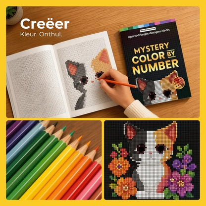 Kleuren op Nummer Mozaïek Kleurboek