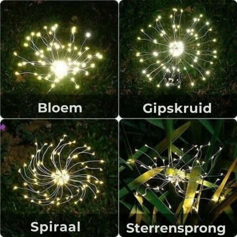 Zonne-energie Tuinvuurwerklamp