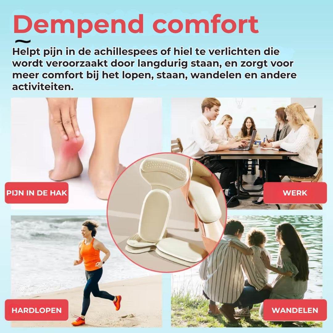 Hielbeschermende Anti-Slip Inlegzolen - 2 Stuks