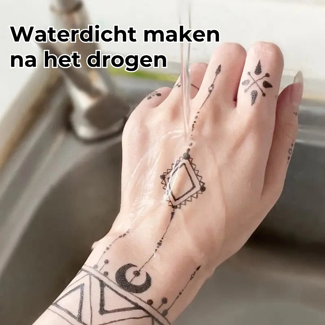 Tijdelijke Tattoo Pennenset - Incl. Sjablonen