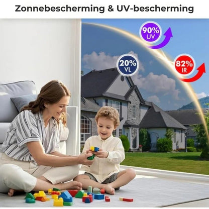 Eenrichtingsprivacyfolie – Statisch hechtende spiegelende folie met complete doe-het-zelfset