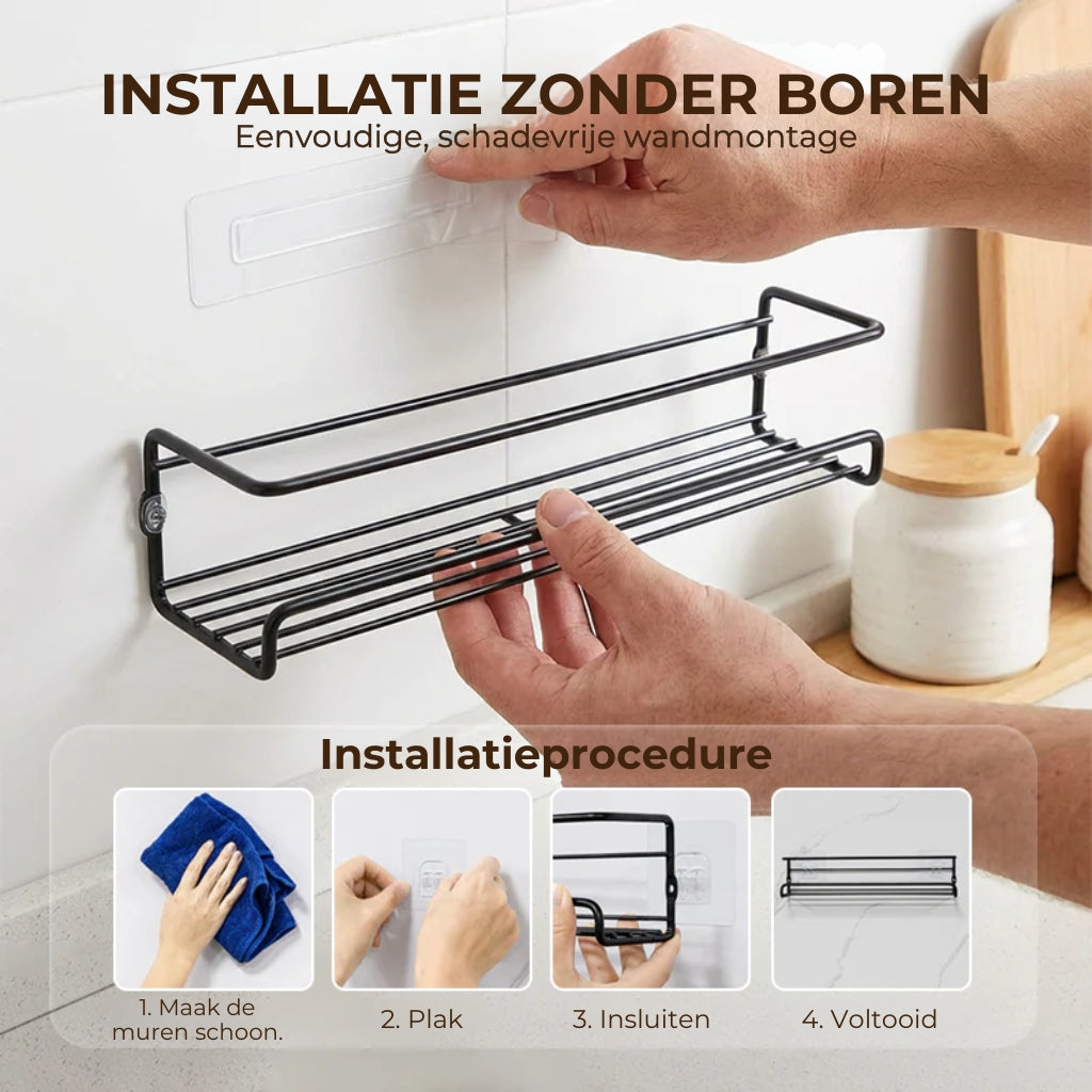 Specerijenrek - wandmontage zonder boren