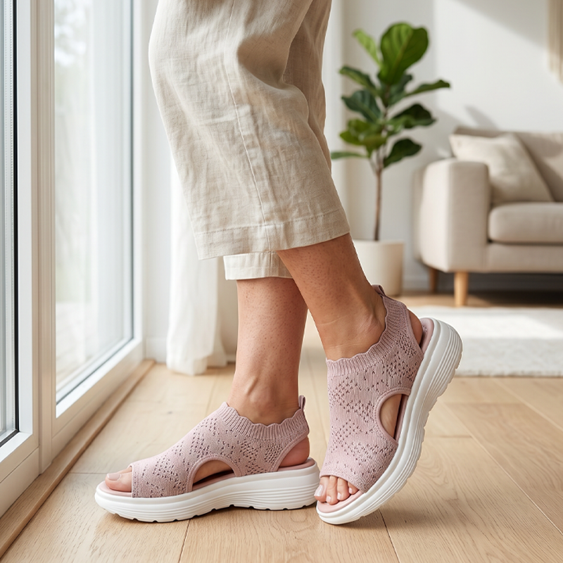 Ademende Dames Sandalen met Schokdempende Zolen