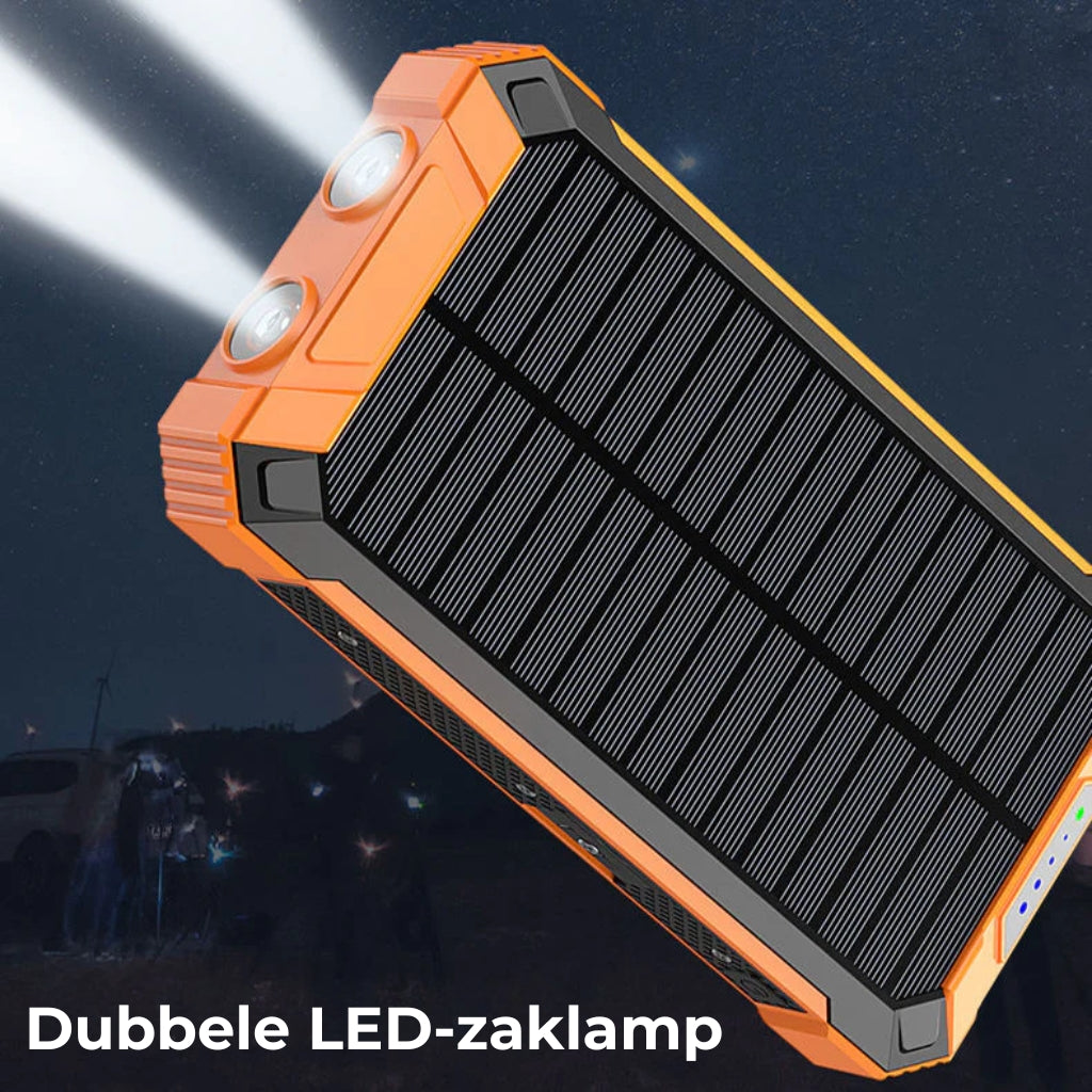 Noodpowerbank en Zaklamp op Zonne-Energie