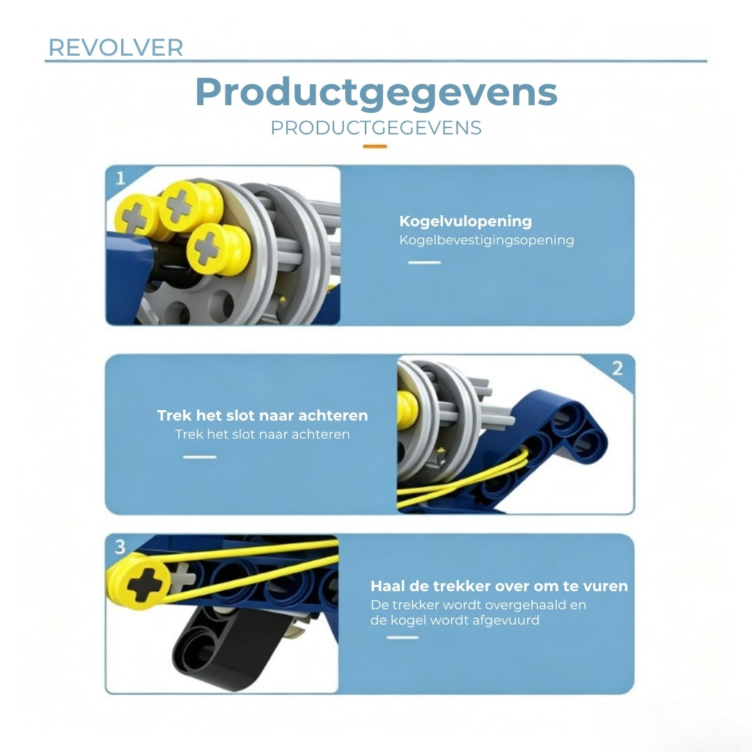 Mechanische Speelgoedrevolver - STEM-Bouwpakket