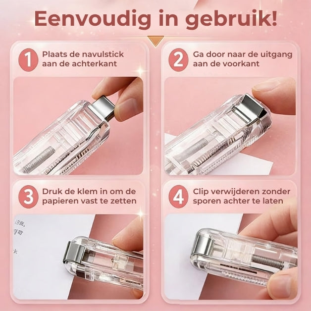 Bindclips Nietjesmachine voor Papier - Incl. 50 Bindclips