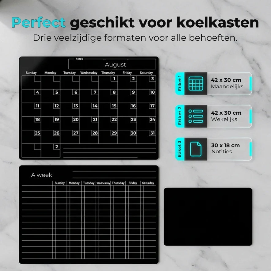 Magnetisch Kalenderbord met Uitwisbare Stiften